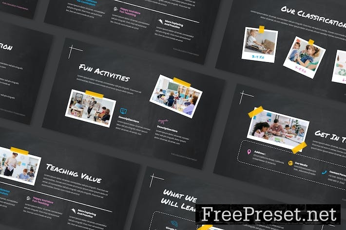 Kids Education Powerpoint Presentation Template A2RX7UK