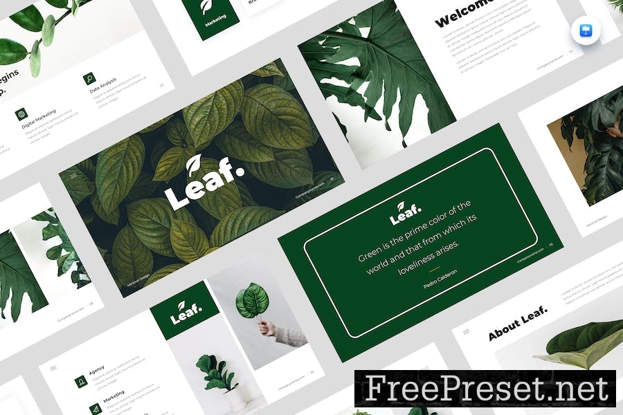 Leaf - Minimal Green Business Keynote Template