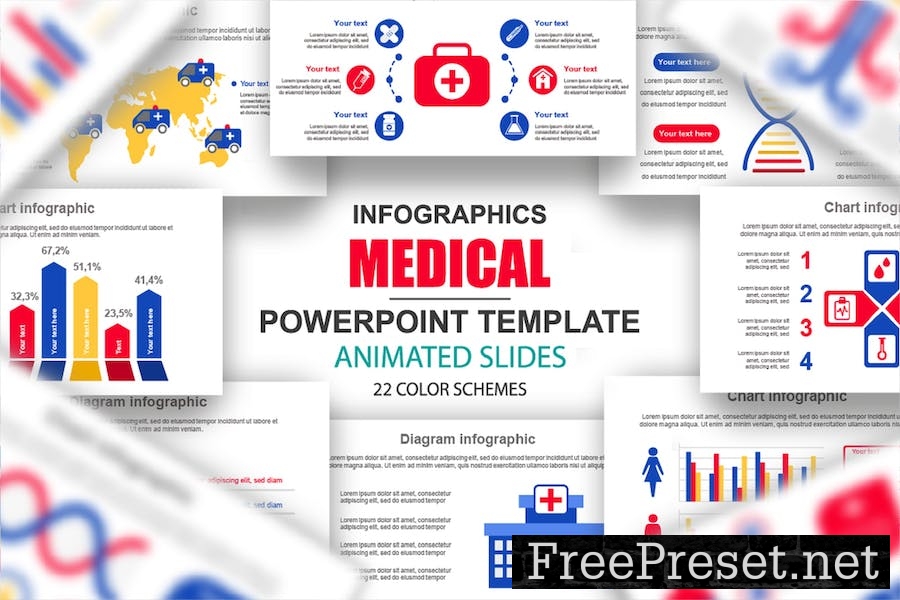 Medical Infographics Multipurpose Powerpoint H9JEM2L