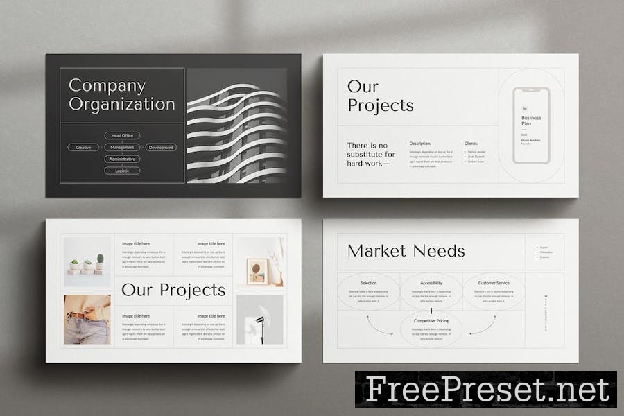 Minimal Business Plan PowerPoint Template PCHV9XD