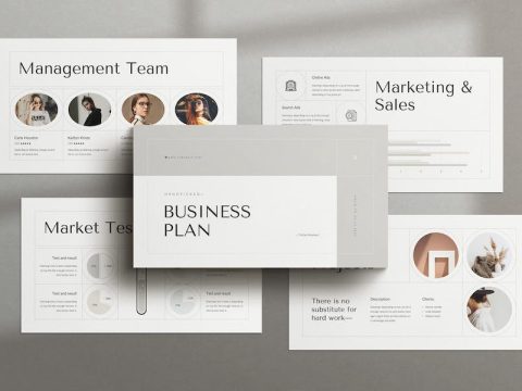 Minimal Business Plan PowerPoint Template PCHV9XD