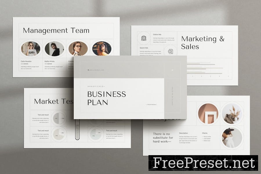 Minimal Business Plan PowerPoint Template PCHV9XD