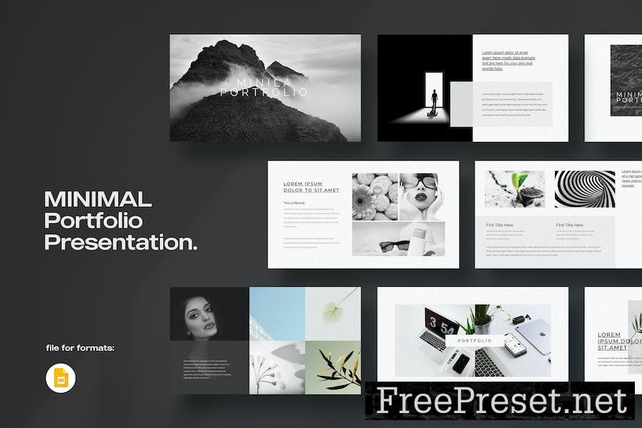 Minimal Portfolio Google Slides Template 42TUN3G