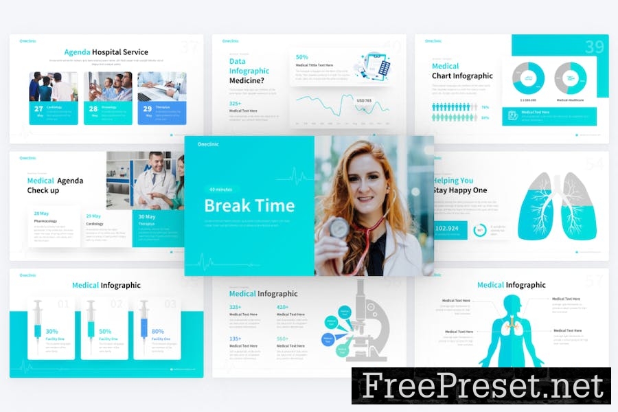 OneClinic Medical PowerPoint Template SU9BT3Z