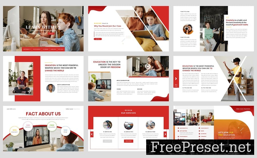 Online Course - Education PowerPoint Template GRE5XE3