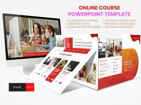 Online Course - Education PowerPoint Template GRE5XE3