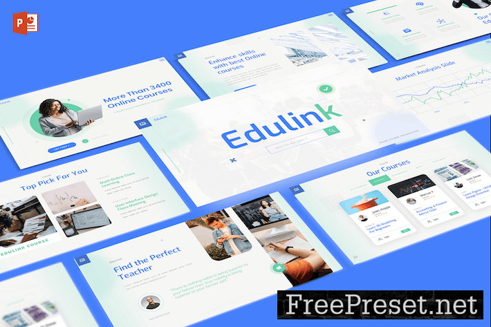 Online Course Powerpoint Template - Edulink DPP9KZG