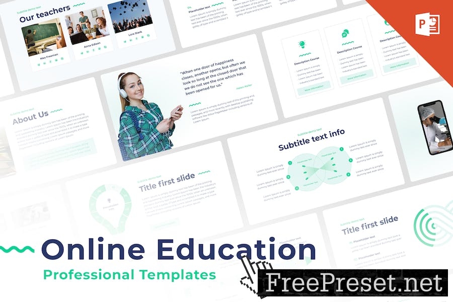 Online Education PowerPoint Template 76WJDUT