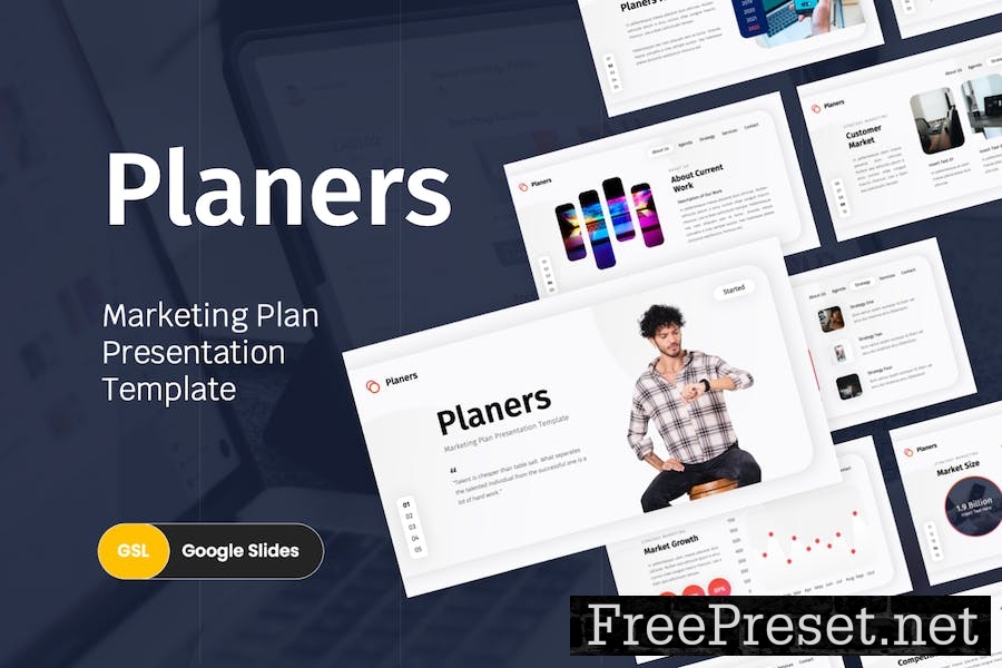 Planers - Marketing Plan Google Slides Template GXVEJEC