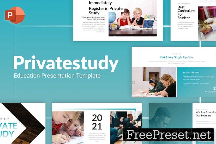 Privatestudy Education Modern PowerPoint Template PZL3F4T