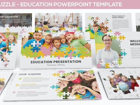 Puzzle - Education Powerpoint Template FLB3CE