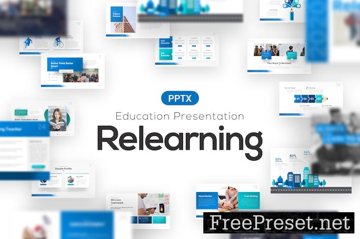 Relearning Education Powerpoint Template UQX89AR