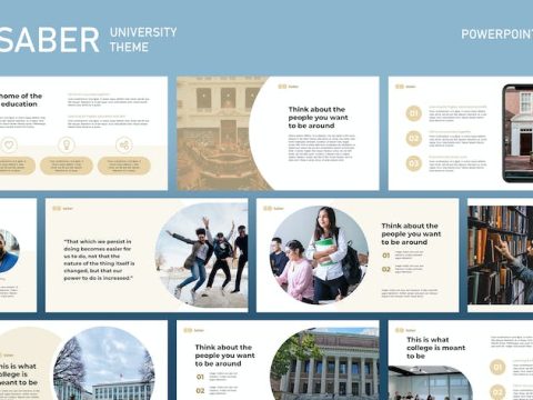 Saber - Education Powerpoint Template SKQR37U