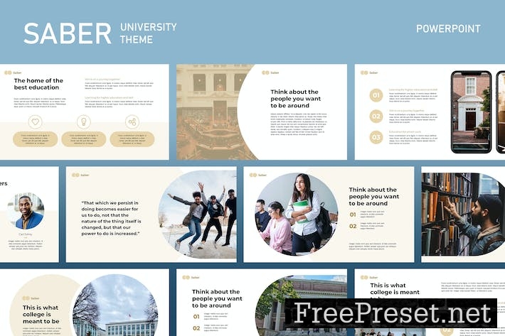 Saber - Education Powerpoint Template SKQR37U