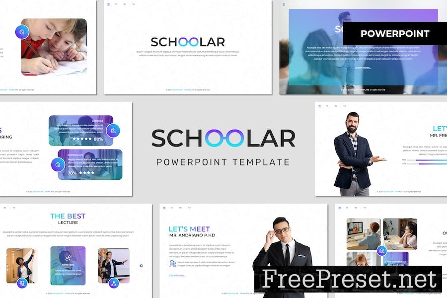 Schoolar - Education Powerpoint Template 9X9BQYX