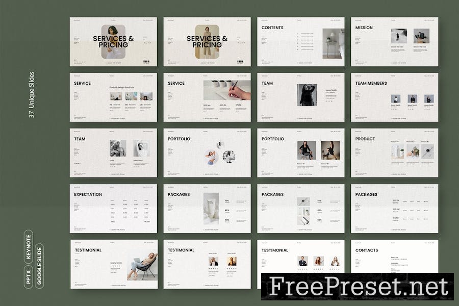 Service & Pricing Google Slides Template 7VQ7FVG