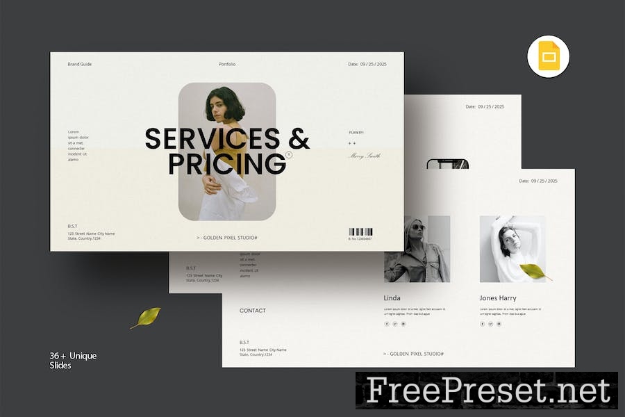 Service & Pricing Google Slides Template 7VQ7FVG