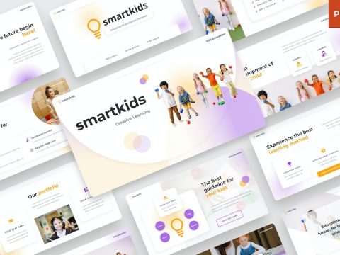 Smartkids - Kids education PowerPoint Template NY9M8GN