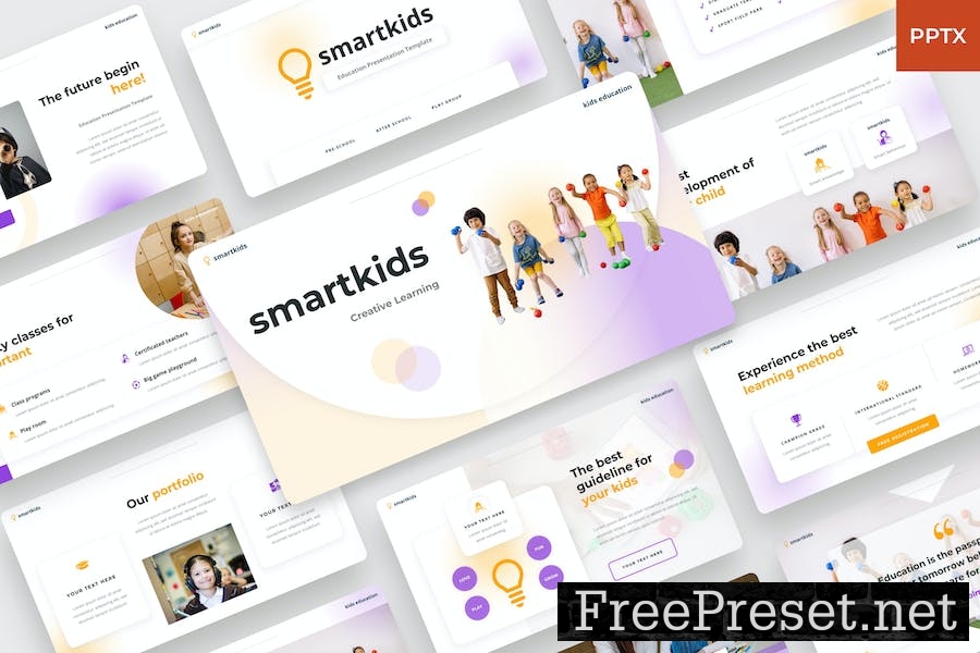 Smartkids - Kids education PowerPoint Template NY9M8GN