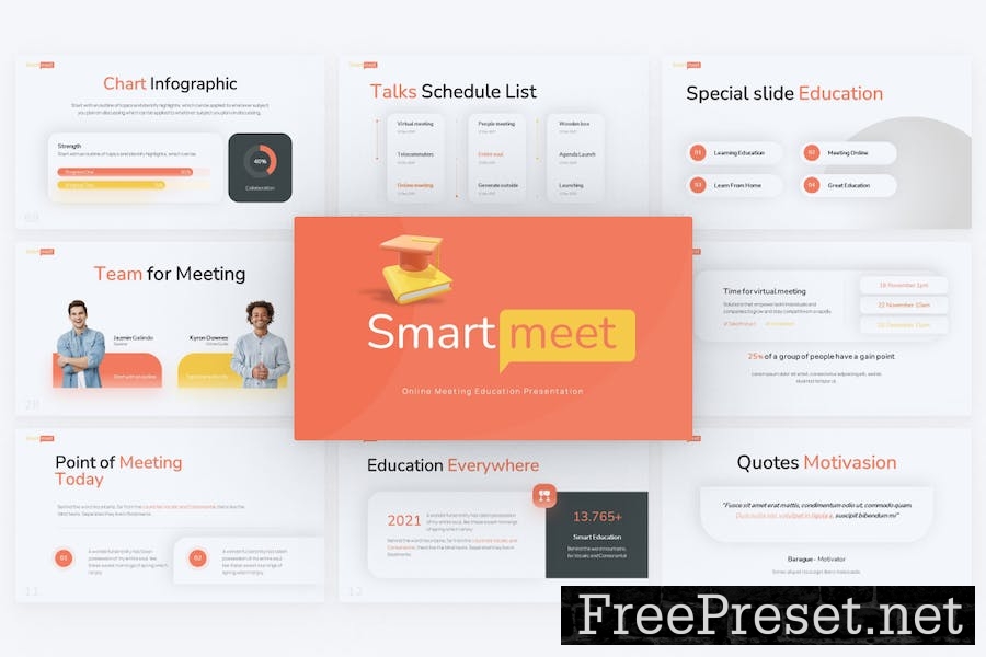 Smartmeet Education Modern PowerPoint Template XD7BWRQ