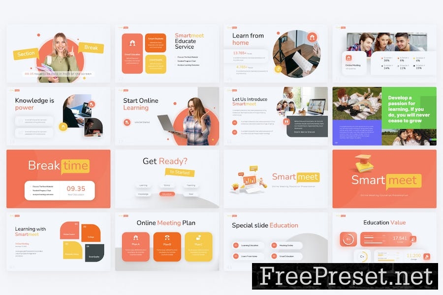 Smartmeet Education Modern PowerPoint Template XD7BWRQ