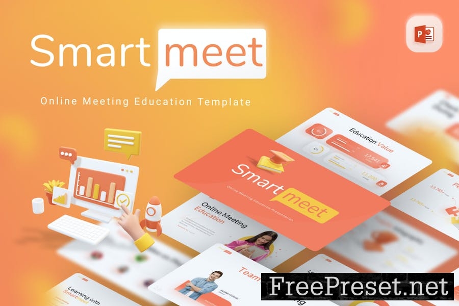 Smartmeet Education Modern PowerPoint Template XD7BWRQ