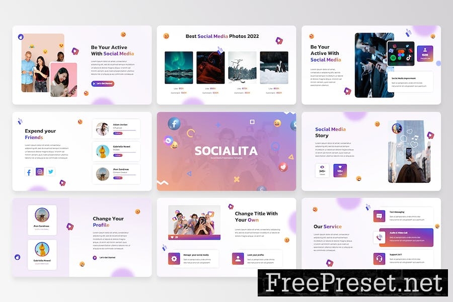 Socialita Social Media Google Slide Template