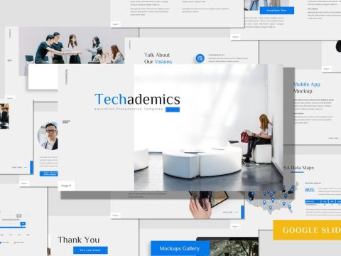 Techademics - Education Google Slides Template HPSLXFX