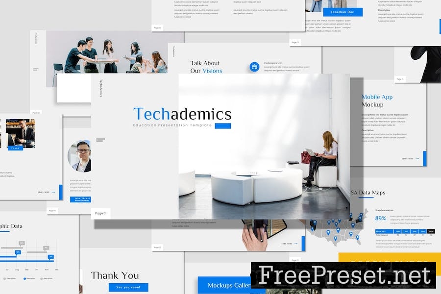 Techademics - Education Google Slides Template HPSLXFX