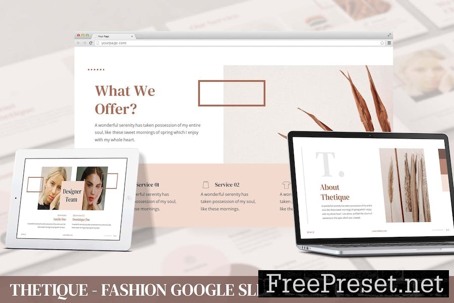 Thetique - Fashion Google Slides Template RVRRC6N