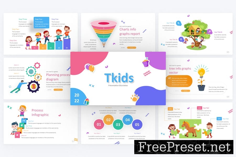 Tkids Education PowerPoint Template GMSV2W3