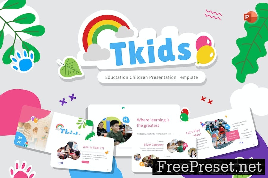 Tkids Education PowerPoint Template GMSV2W3