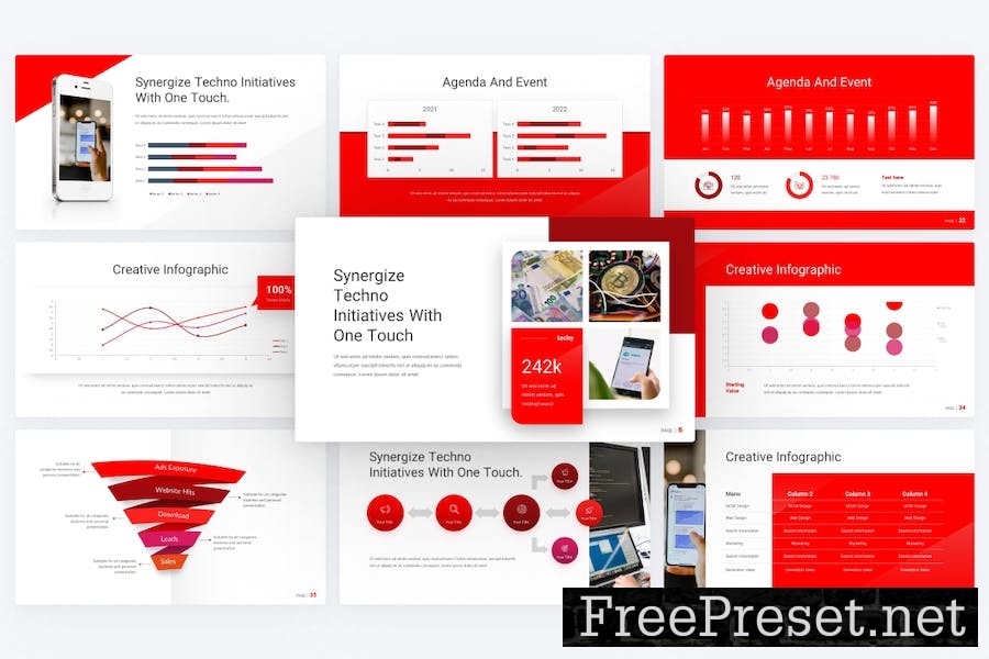 TouchTech Red Startup Technology Keynote Template 6DBF7BB