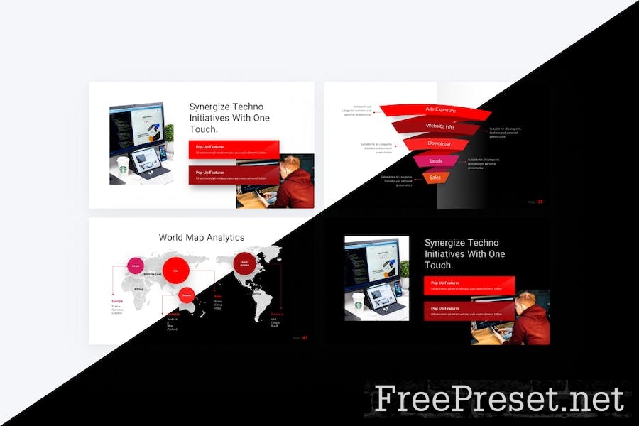 TouchTech Red Startup Technology Keynote Template 6DBF7BB