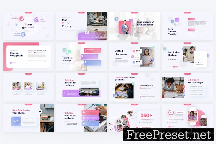 Tutor Creative Education PowerPoint Template U7VQZXS