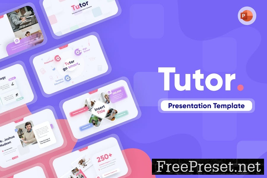 Tutor Creative Education PowerPoint Template U7VQZXS