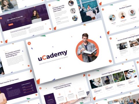 uCademy - Education Course PowerPoint Template DT3MEME