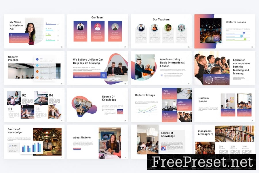 Uniform Education PowerPoint Template T7MTCBV
