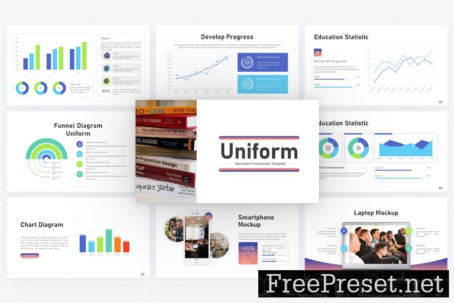 Uniform Education PowerPoint Template T7MTCBV