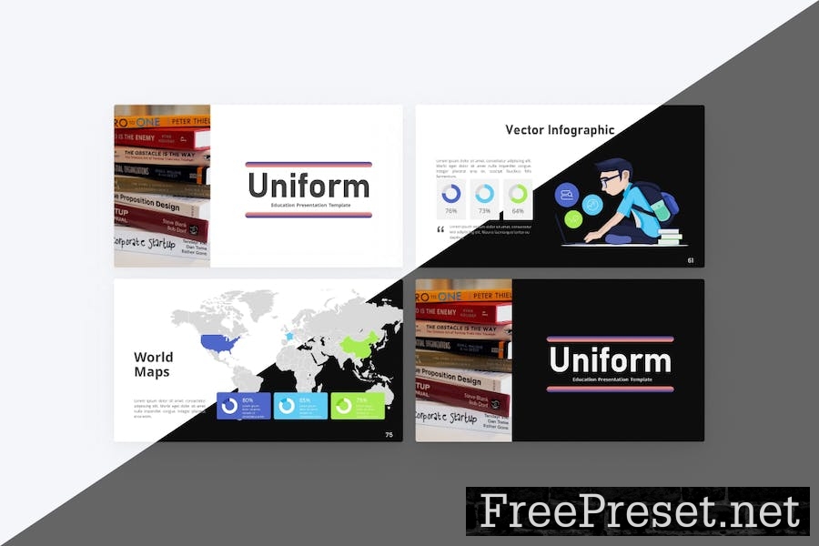 Uniform Education PowerPoint Template T7MTCBV