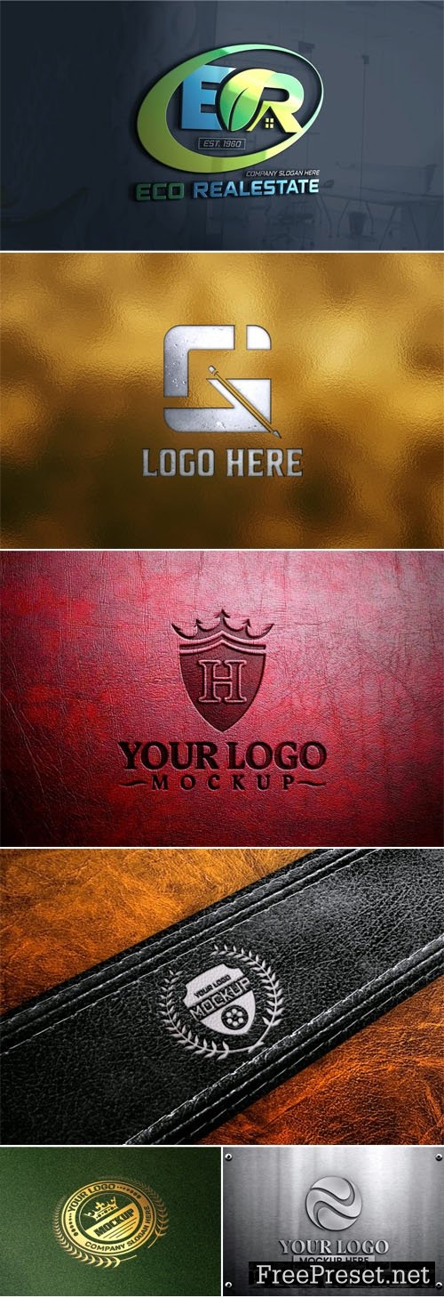 22 Realistic 3D Logo PSD Mockups Templates