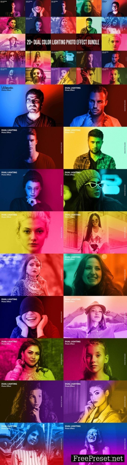 24 Dual Color Lighting Photo Effect Bundle