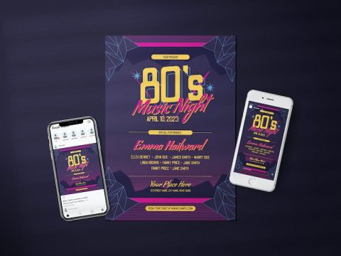 80s Music Concert - Flyer Media Kit 45JZQS9