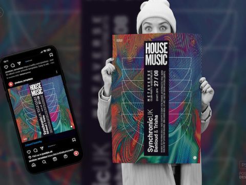 Acid House Music – Abstract Poster, Flyer Template YL3GHSN