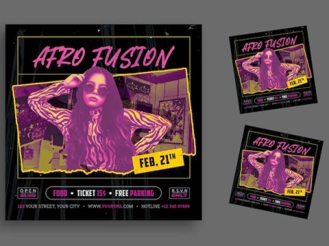 Afro Fusion Party Flyer 59BEFXC