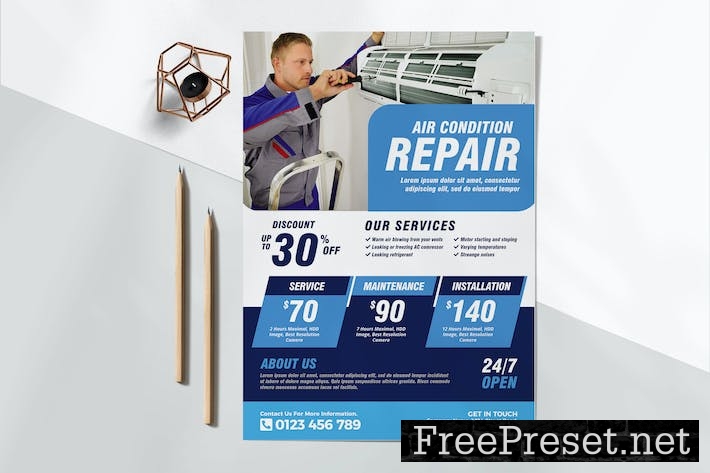 Air Condition Repair Service Flyer WZ6ZW6U