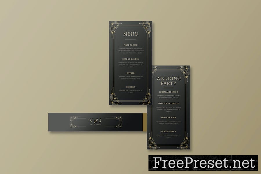 Art Deco Wedding Invitation Set | Celestia KY8RMJ3