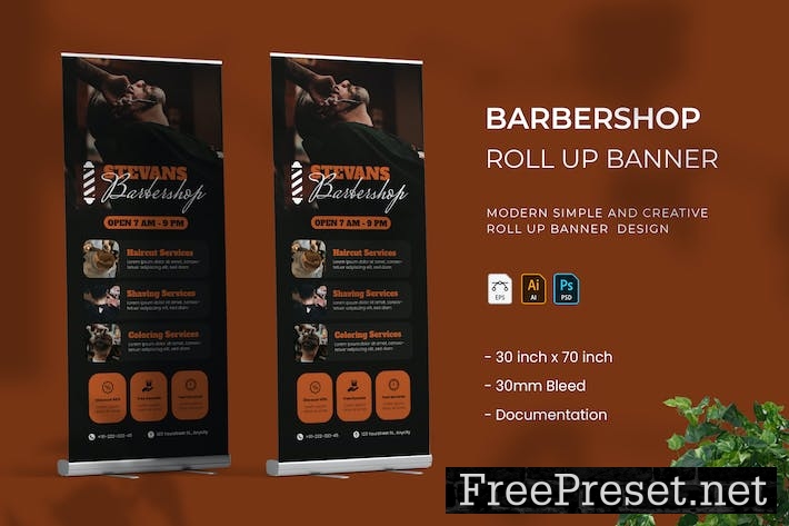 Barbershop - Roll Up Banner DWTYYG7