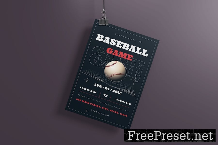 Baseball Game Flyer Set 7DGM7TH