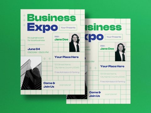 Beige Modern Business Expo Flyer RQWDKJT